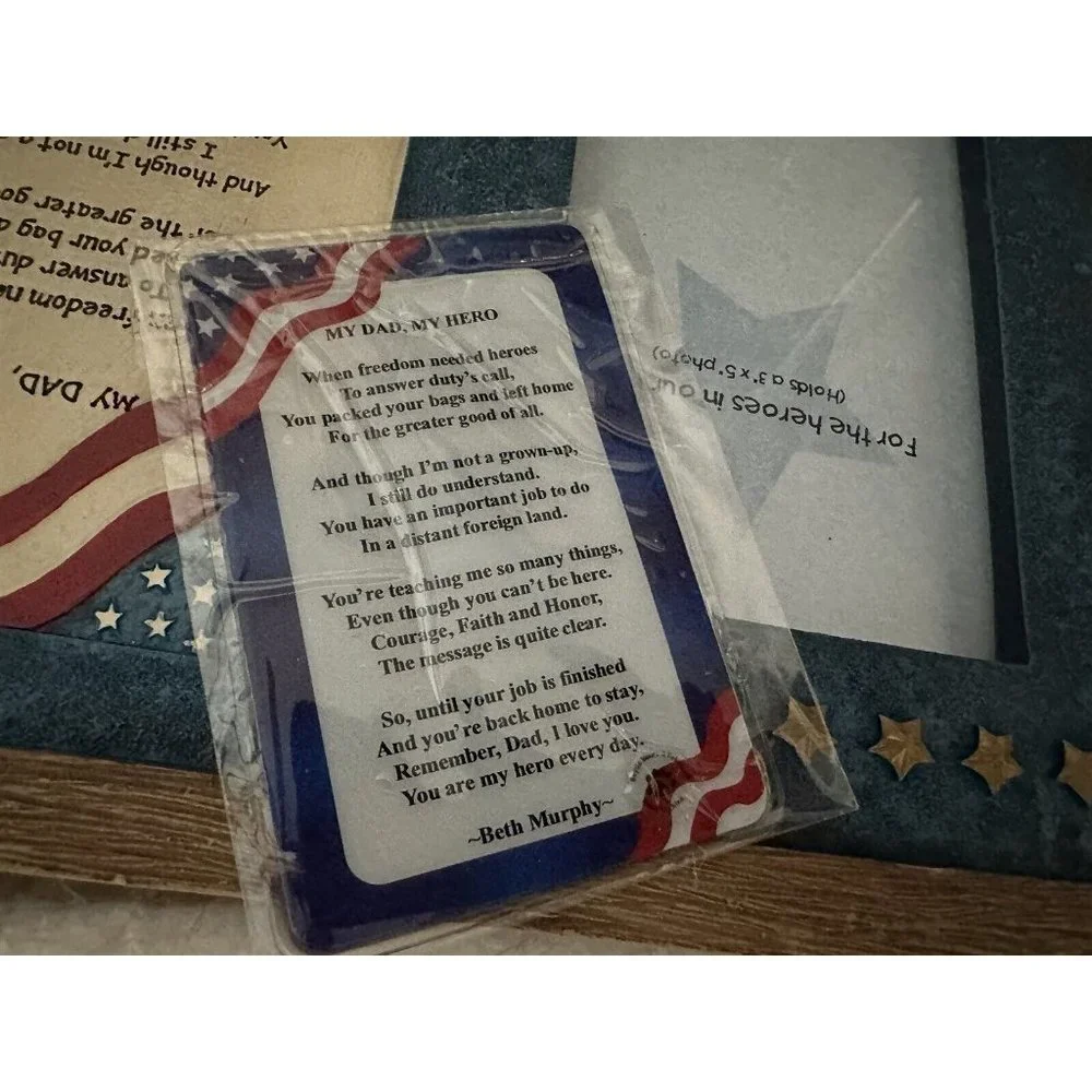 BOYDS BEARS RESIN MY DAD MY HERO FRAME RESIN PATRIOTIC 27328